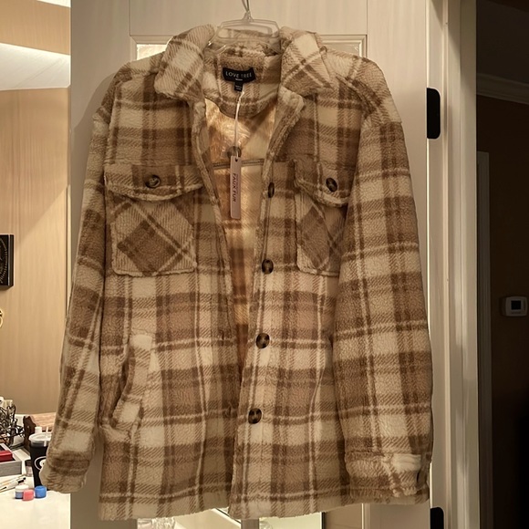 Love Tree Jackets & Coats Plaid Fleece Shacket Poshmark